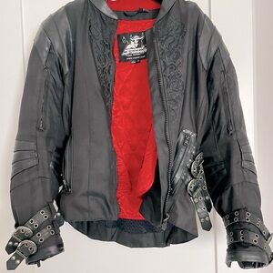 Speed And Strength embroidered Motorcycle Jacket with Buckles and Liner